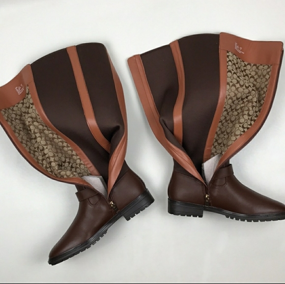 ▪︎COACH Farrah Brown Wide Calf Riding Boots ▪︎ - Picture 5 of 6